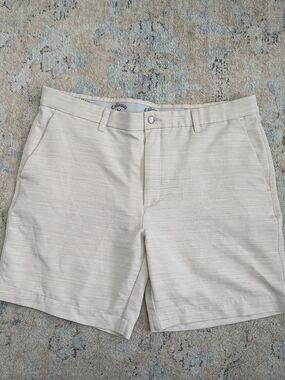Callaway Men's Light Beige Performance Flat-Front Shorts